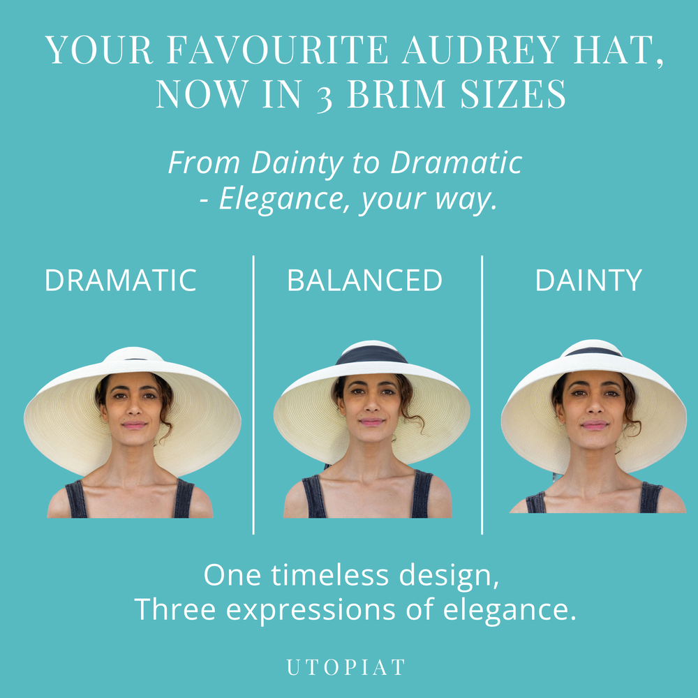 MIU Audrey Hepburn Inspired Wide Brim Straw Sun Hat for Women – Adjustable Off-White Hat with Multiple Brim Sizes & Scarf Options | Weddings, Halloween Costumes & Summer Elegance