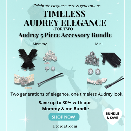Mommy & Me Holly 5-Piece Iconic Accessories Set – Audrey-Inspired Matching Jewelry Bundle for Halloween & Timeless Family Glamour