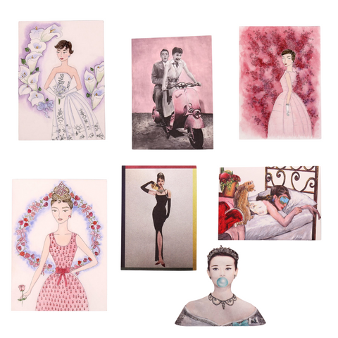 Audrey Hepburn Inspired Hand Illustrated All Occasion Greeting Cards  Bundle 7 Unique Designs Featuring her Most Iconic Styles and Movie Roles