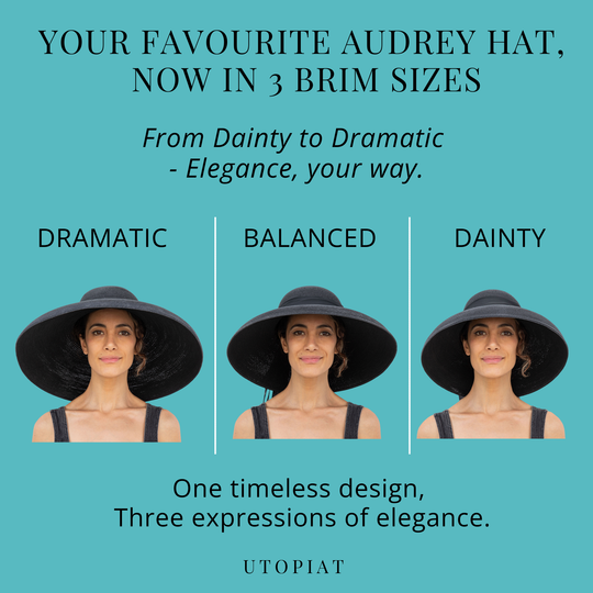 MIU Premium Black Straw Sun Hat for Women – Adjustable Fit with 3 Brim Sizes & Custom Scarf Options | Audrey Hepburn Inspired Wide Brim Hat for Weddings, Halloween & Summer Elegance