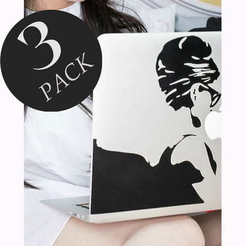 Abstract Audrey Hepburn Breakfast at Tiffany’s Inspired Decal Art Perfect as Wall Art or as Computer Decal 3 Piece Bundle