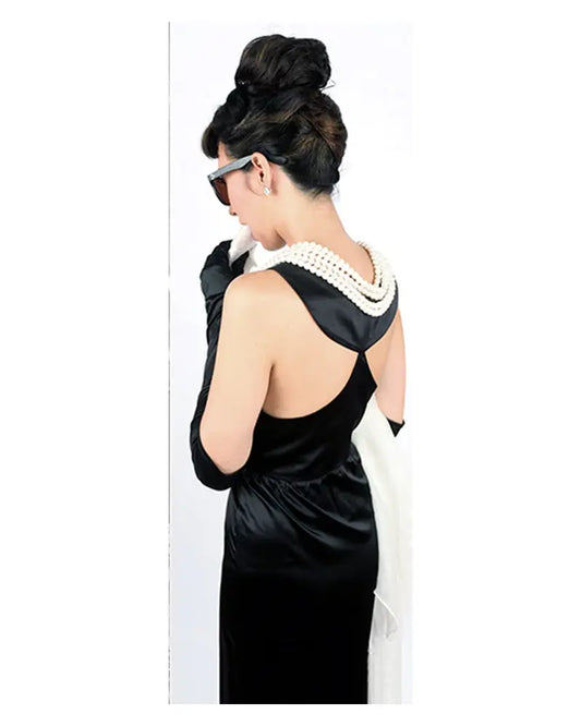 Holly Iconic Black Dress In Satin Inspired By BAT - Utopiat