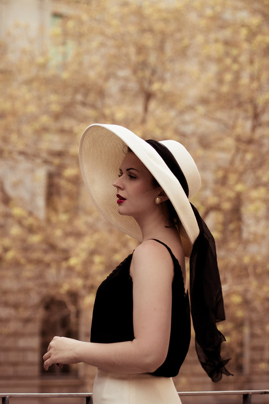 MIU Premium White Straw Sun Hat – Adjustable Fit for All Head Sizes – Small, Medium, or Large Brim Options – Women’s Elegant Off-White Beach Hat
