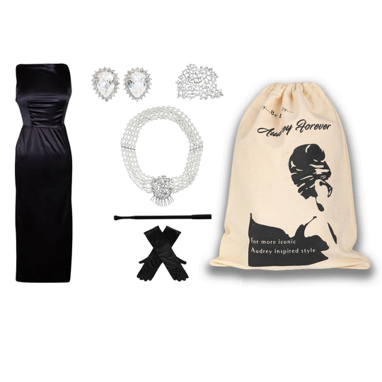 Audrey in a Bag - Premium Satin Dress & 5 Piece Accessories Set