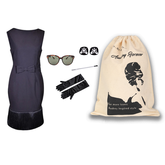 Holly Black Fringe Dress & Accessories Set Inspired By BAT