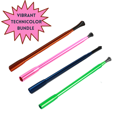 Vibrant Technicolor High Glamour Smoking Accessory Extendable Cigarette Holder Blue, Orange, Green and Pink
