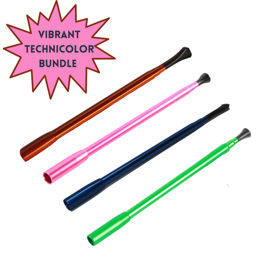 Vibrant Technicolor High Glamour Smoking Accessory Extendable Cigarette Holder Blue, Orange, Green and Pink - Utopiat