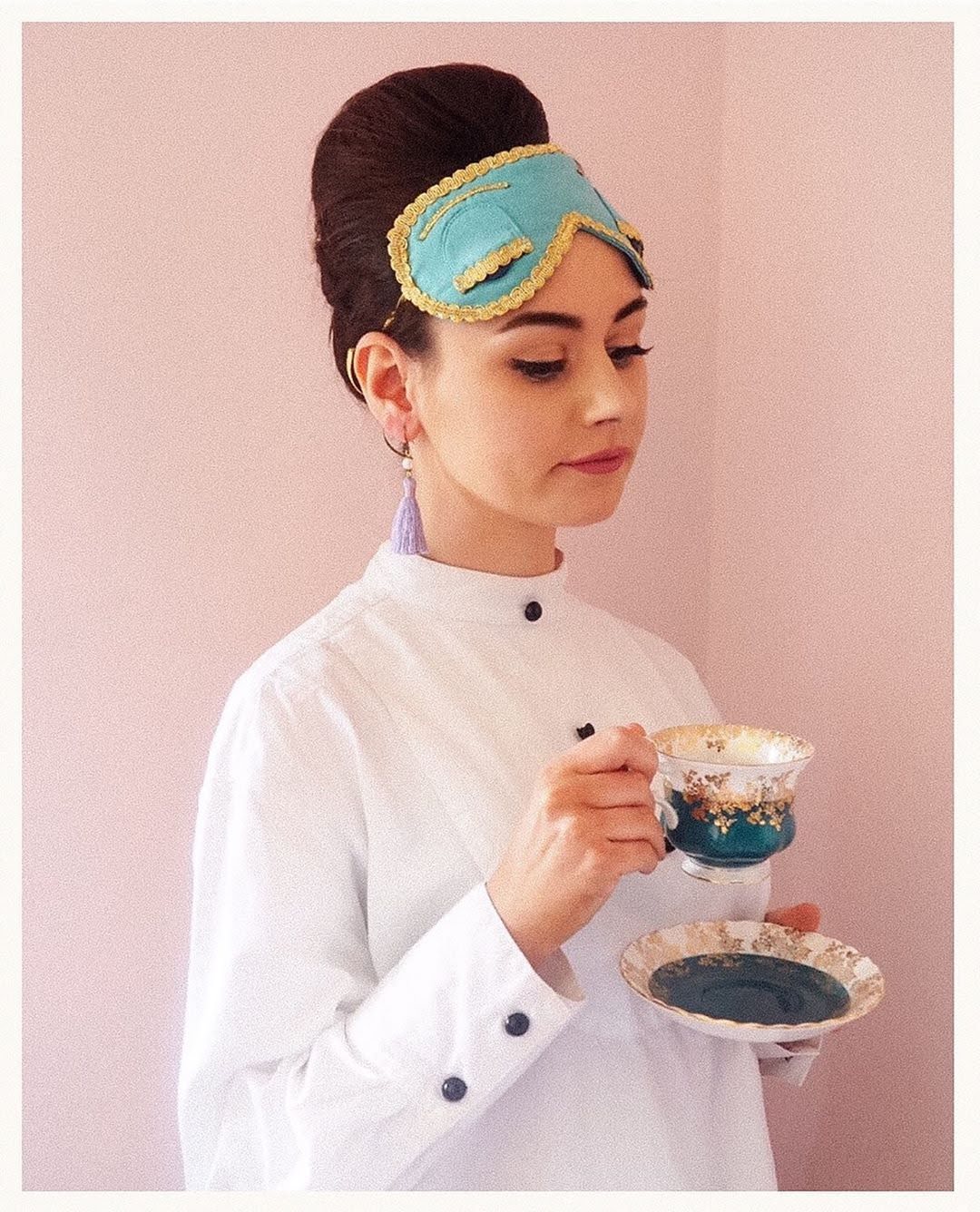 Audrey in a Bag Premium Iconic Holly Complete Sleep Costume Set with Tassel Earrings – Elegant Halloween & Everyday Loungewear - Utopiat