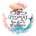 Watercolor circle background with the motivational quote about designing your own utopia.