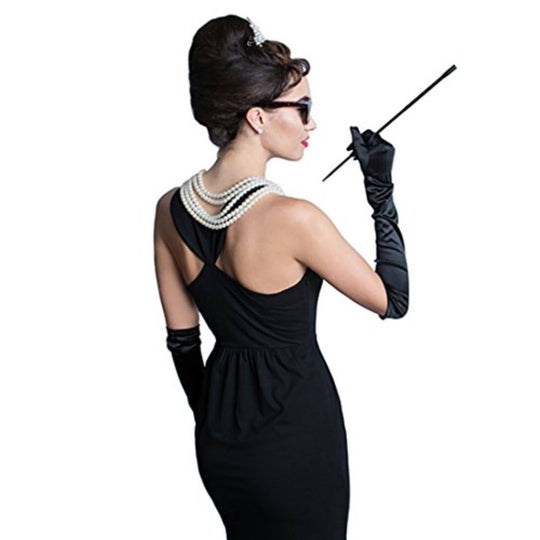 Yin - Yang Vixen Accessory Bundle – Long Satin Gloves & Telescopic Cigarette Holder | Audrey - Inspired Elegance for Halloween & Everyday Glamour - Utopiat