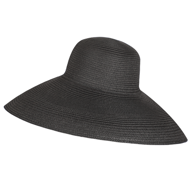 Miu Oversized Holiday Black Straw Hat