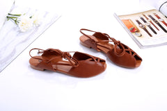 Princess Ann Gladiator Caramel Brown Sandals Inspired by Roman Holiday - Utopiat