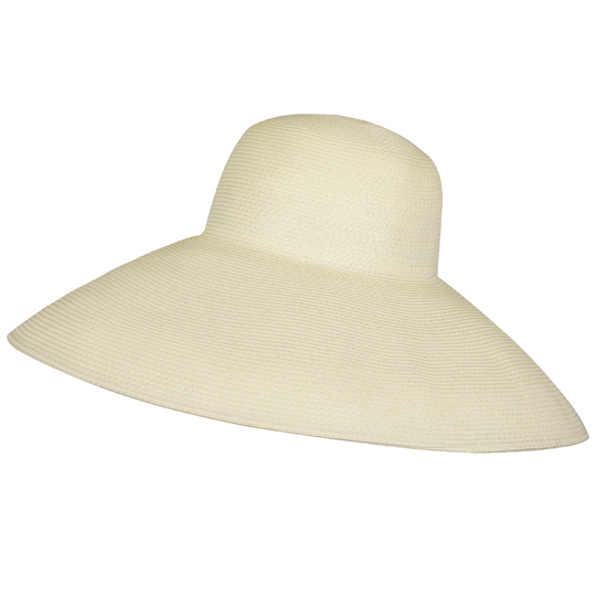 Miu Oversized Holiday White Straw Hat with 100% Silk Chiffon Scarves - Utopiat