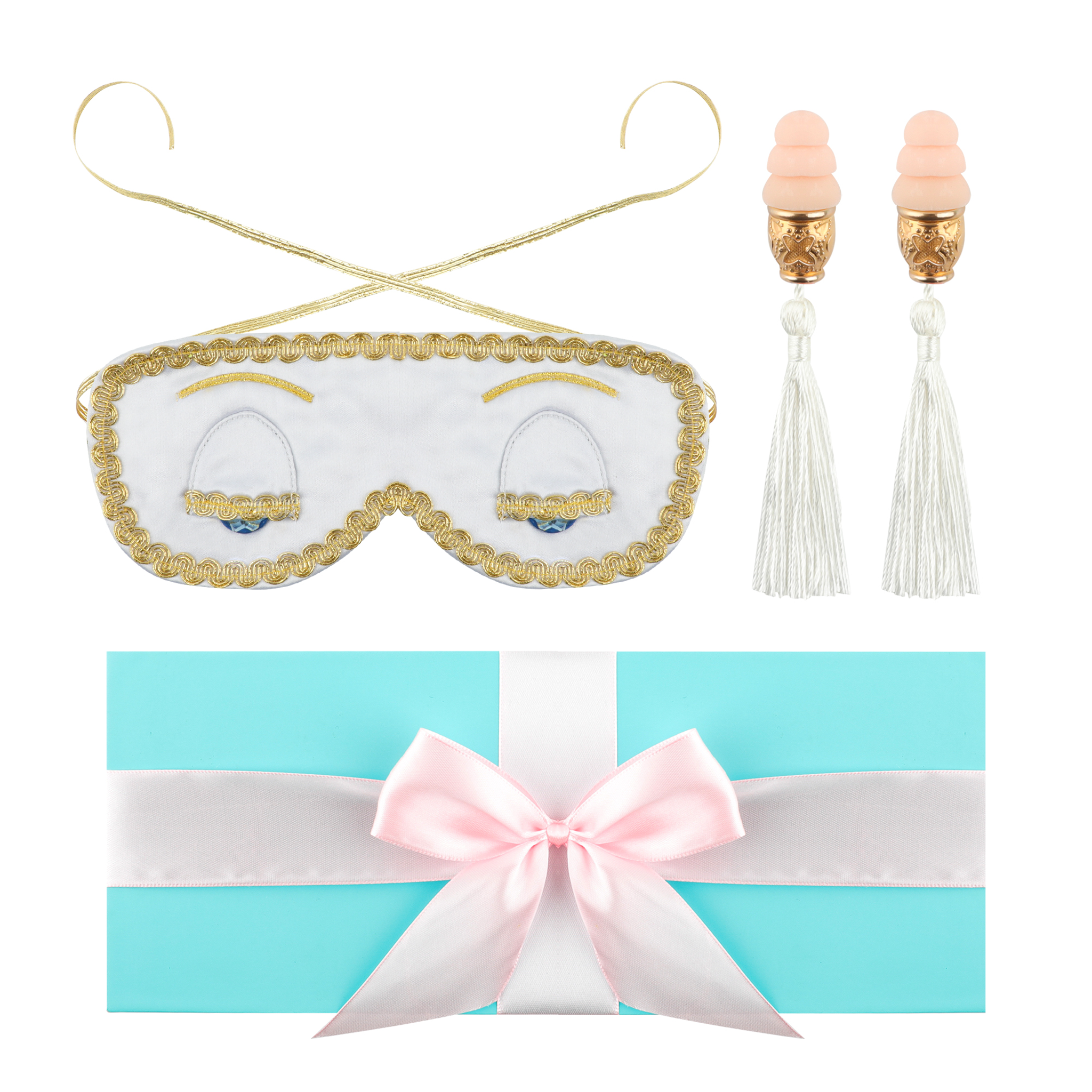 Sleepy Valentine-the Breakfast at Tiffany’s Inspired Sleep Accessories Gift Box Set with Audrey Greeting Card - Utopiat