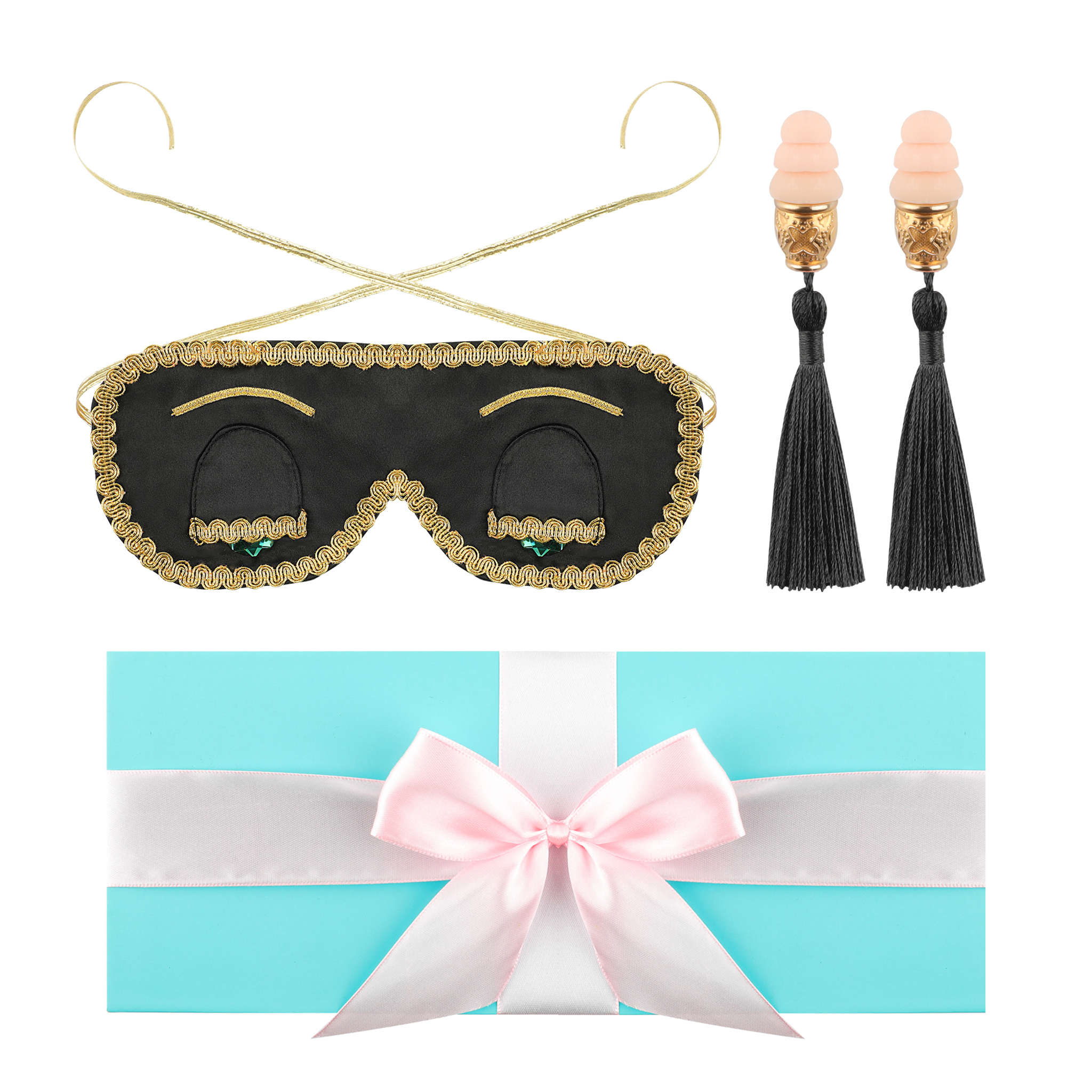 Sleepy Valentine-the Breakfast at Tiffany’s Inspired Sleep Accessories Gift Box Set with Audrey Greeting Card - Utopiat