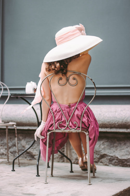 Miu Oversized Holiday White Straw Hat with 100% Silk Chiffon Scarves - Utopiat