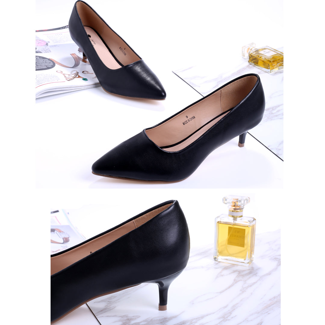 Holly Vegan Black Leather Pumps Inspired By Breakfast At Tiffany's - Utopiat