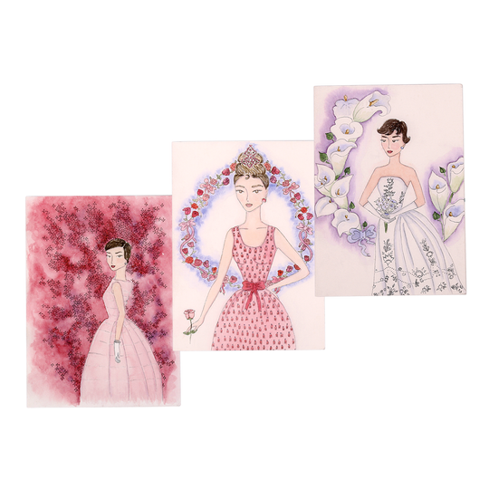 Audrey + the White Lily Hand Illustrated Greeting Card - Utopiat