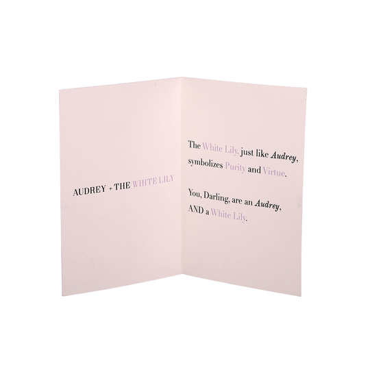 Audrey + the White Lily Hand Illustrated Greeting Card - Utopiat