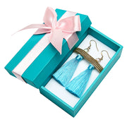 Holly Tassels and Pearl Earrings in Tiffany Blue Inspired By Breakfast At Tiffany’s - Utopiat