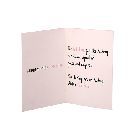 Audrey + The Pink Rose Hand Illustrated All Occasion Greeting Card - Utopiat