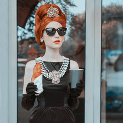 Premium Holly Crystal 3 Piece Iconic Accessories Set Inspired By Breakfast At Tiffany's - Utopiat