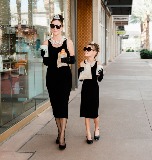 Matching Mommy and Me Holly Golightly Audrey Hepburn Complete Premium Halloween Costume Bundle Set - Utopiat