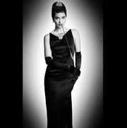 Holly Iconic Black Dress In Satin Inspired By Breakfast At Tiffany’s - Utopiat
