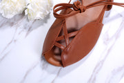 Princess Ann Gladiator Caramel Brown Sandals Inspired by Roman Holiday
