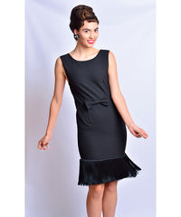 Holly Black Fringe Dress & Accessories Set Inspired By Breakfast At Tiffany’s - Utopiat