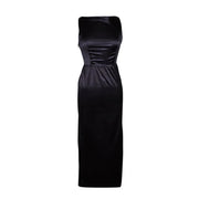 Holly Iconic Black Dress Costume Set In Satin Inspired By Breakfast At Tiffany’s - Utopiat