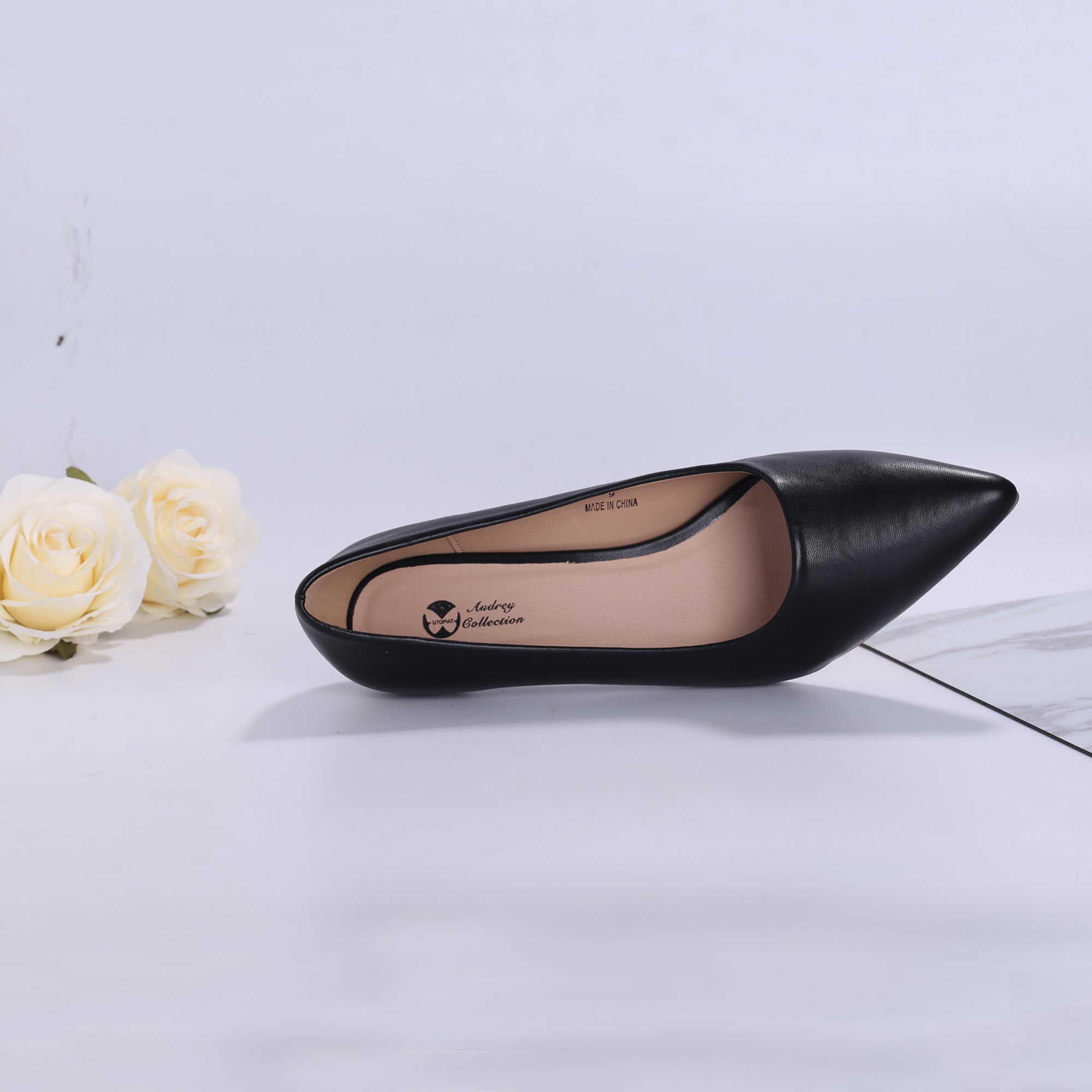 Holly Vegan Black Leather Pumps Inspired By Breakfast At Tiffany's - Utopiat