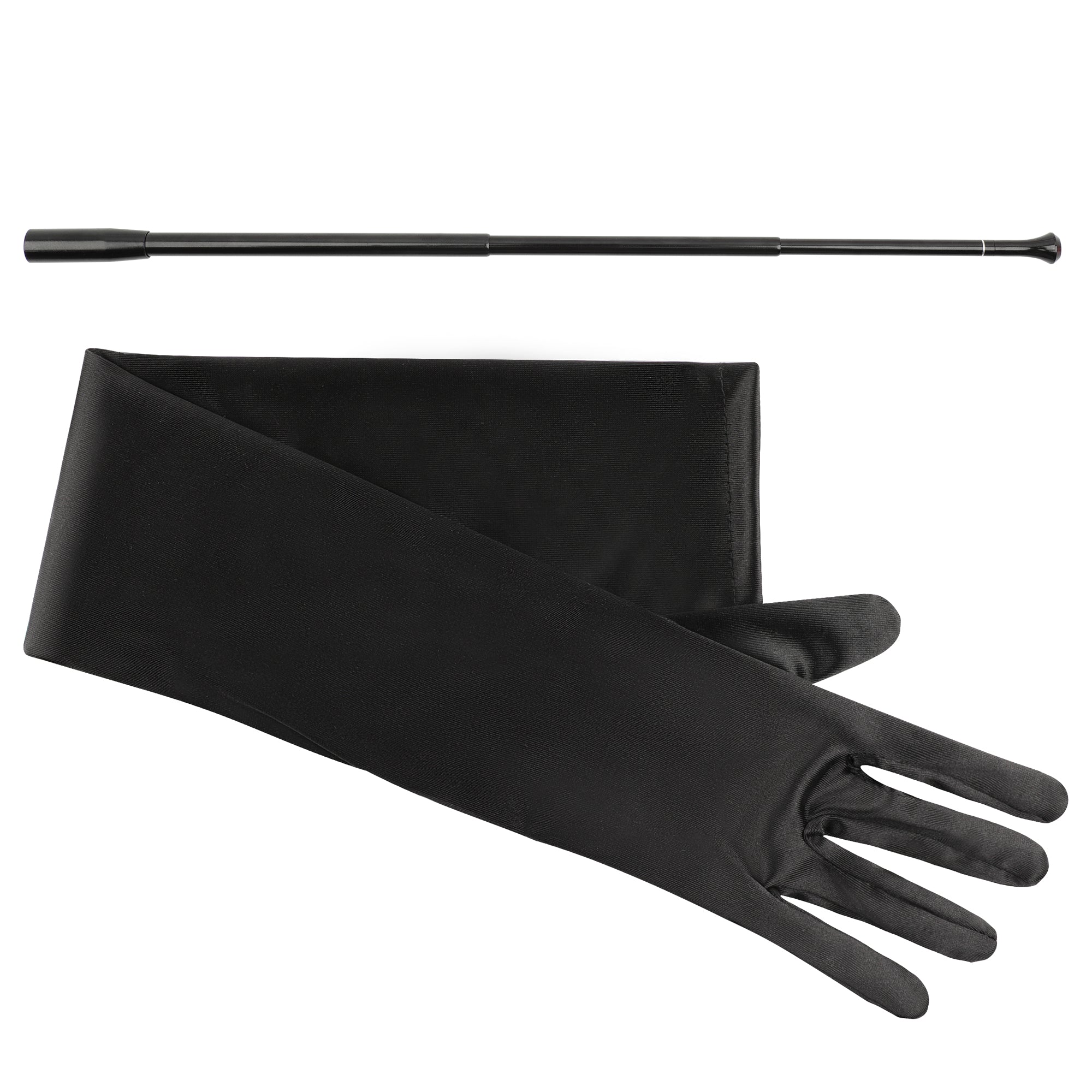 Vixen Accessory Bundle Set Telescopic Cigarette Holder + Long Satin Gloves Audrey Hepburn Inspired - Utopiat