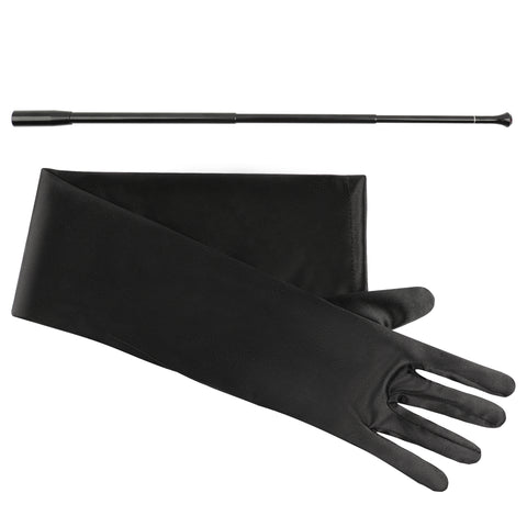 Vixen Accessory Bundle Set Telescopic Cigarette Holder + Long Satin Gloves Audrey Hepburn Inspired