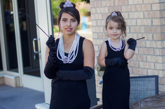 Matching Mommy and Me Holly Golightly Audrey Hepburn Complete Premium Halloween Costume Bundle Set - Utopiat