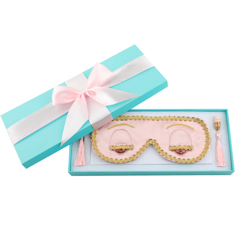 Sleepy Valentine-the Breakfast at Tiffany’s Inspired Sleep Accessories Gift Box Set with Audrey Greeting Card