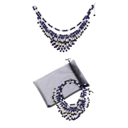 Holly Navy Tiered Bead Necklace Inspired By Breakfast At Tiffany’s - Utopiat