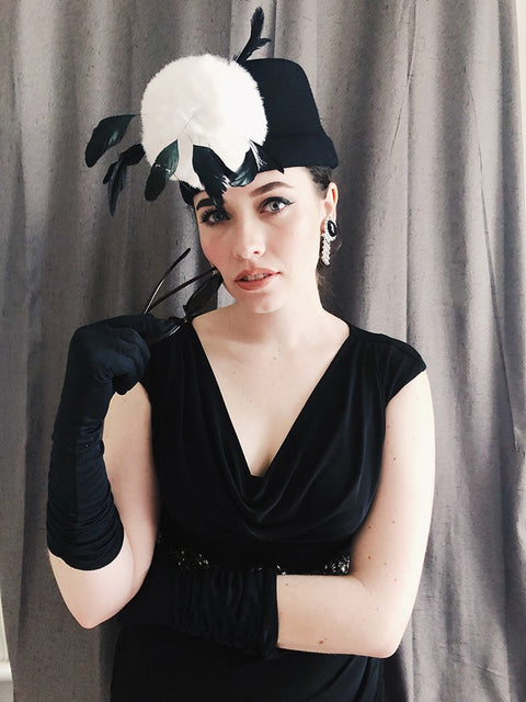 Holly Golightly Feather Hat Complete Costume Set