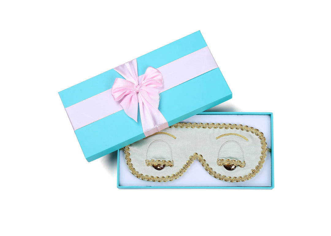 Holly Gift Boxed Sleep Eye Cover in Technicolors Inspired By Breakfast at Tiffany's - Utopiat