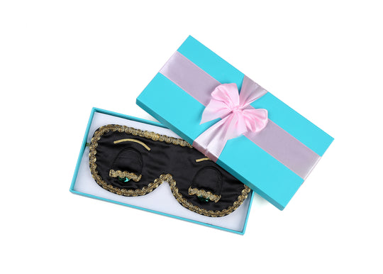 Holly Gift Boxed Sleep Eye Cover in Technicolors Inspired By Breakfast at Tiffany's - Utopiat