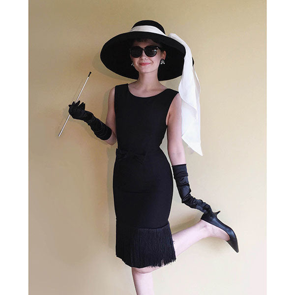 Holly Oversized Wool Hat & Fringe Dress Costume Set Inspired By Breakfast At Tiffany’s - Utopiat