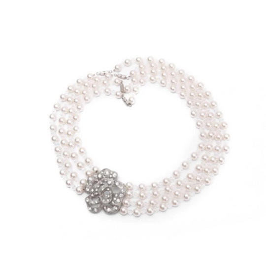Holly Golightly Mini 3 Piece Pearl Jewelry Costume Flapper Set with Clip On Earrings Inspired by Audrey Style - Utopiat