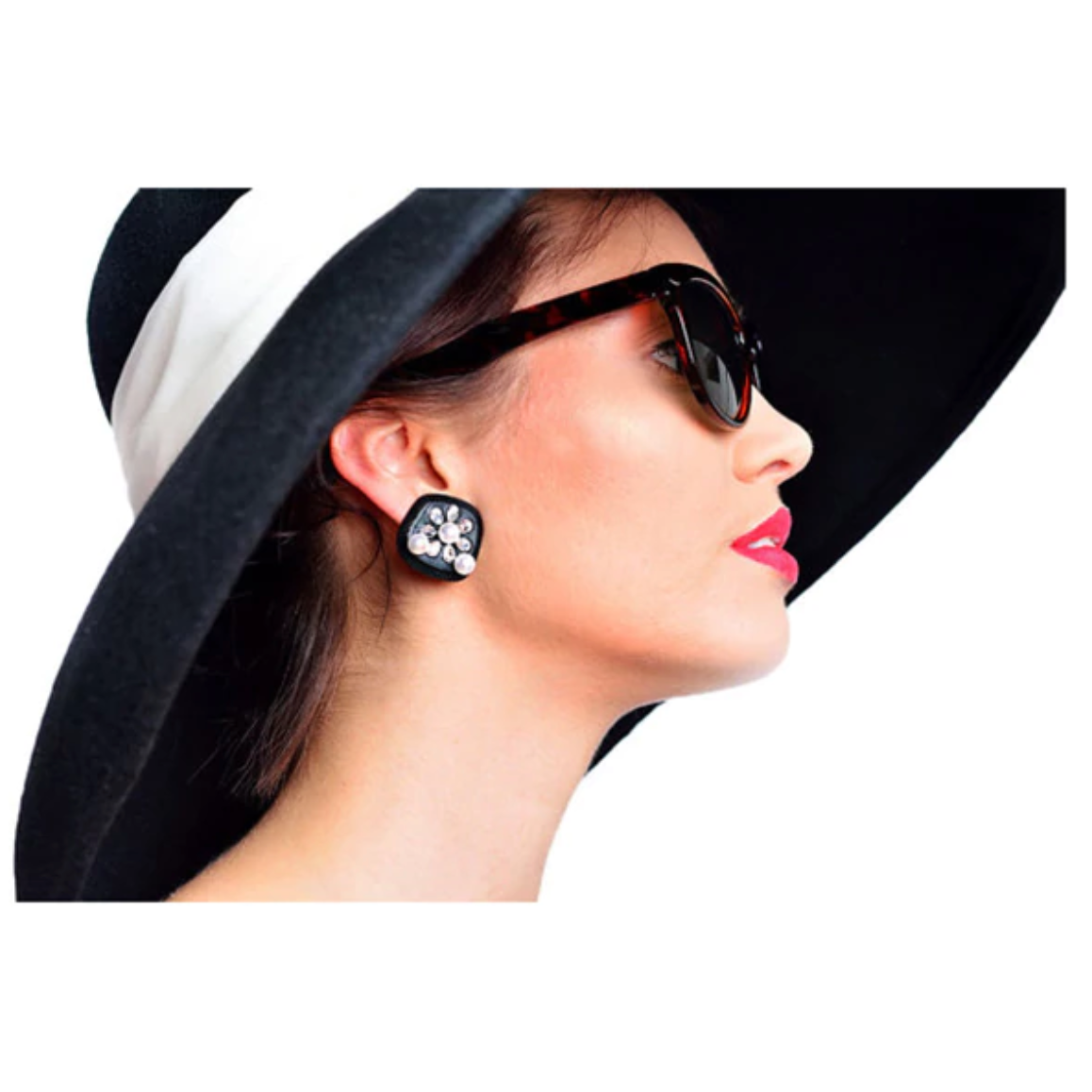 Holly Oversized Black Earrings Inspired By Breakfast At Tiffany’s - Utopiat