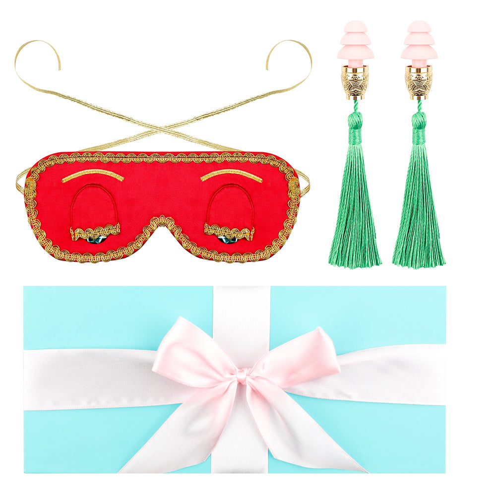 Audrey Hepburn Breakfast at Tiffany’s Inspired Eye Mask and Earplugs Set Christmas Edition - Utopiat