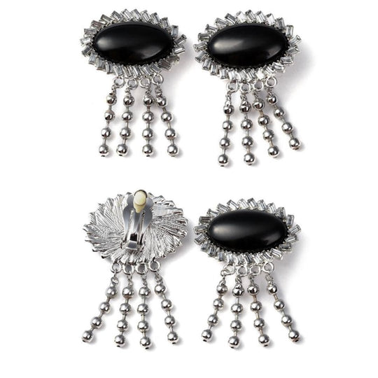 Holly Black Fringe Dress & Oversized Jewelry Set Inspired By BAT (Rental) - Utopiat