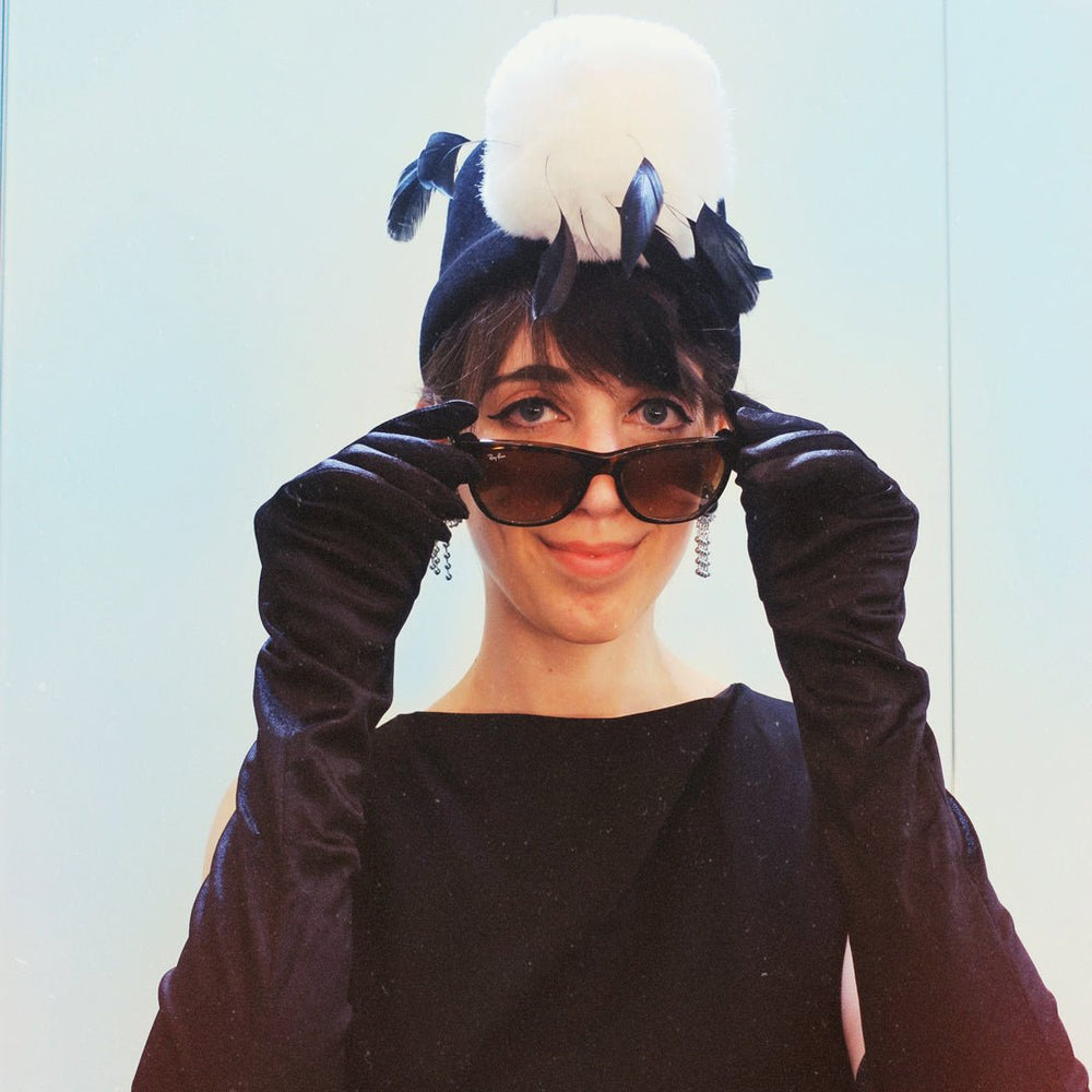 Holly Golightly Feather Hat Complete Costume Set (Rental) - Utopiat