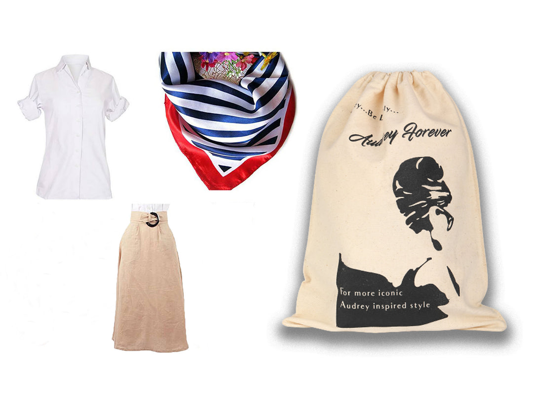 Audrey in a Bag Premium Princess Ann Costume Set inspired by Audrey Hepburn in Roman Holiday - Utopiat