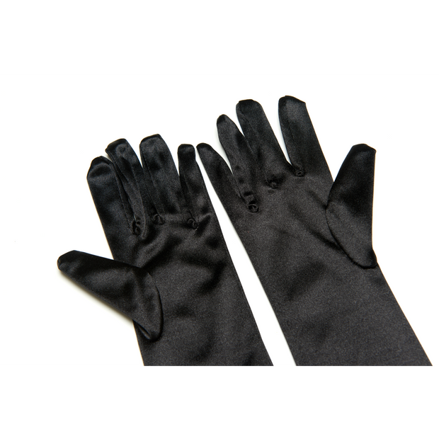 Mini Audrey Girl Size Long Black Satin Gloves Inspired by Audrey Hepburn