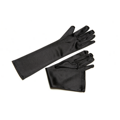 Mini Audrey Girl Size Long Black Satin Gloves Inspired by Audrey Hepburn - Utopiat