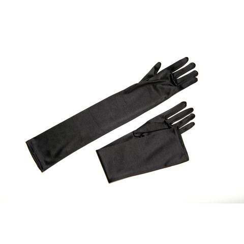 Audrey Hepburn Inspired Women’s Premium Long Black Satin Gloves
